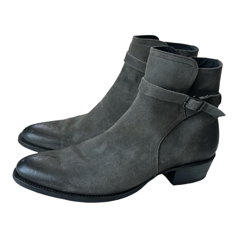 Frye Gray Suede Ankle Boots
